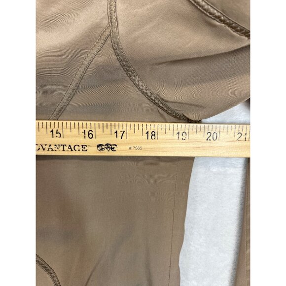 BCBGMaxAzria‎ Blouse Womens XS Mocha Brown Silk 3/4 Sleeves Button-Tab Roll-Up - Picture 6 of 7